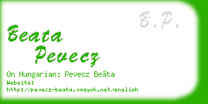 beata pevecz business card